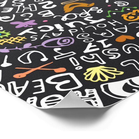 Handgezeichnet Tafel mit Sommerthema Lettern Poster (Ecke)