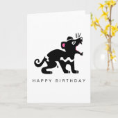 Handgezeichnet - Tasmanische DEVIL - Wildtiere - Karte (Gelbe Blume)