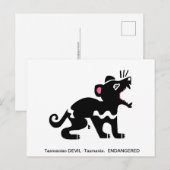 Handgezeichnet - Tasmanischer DEVIL - Wildtiere -  Postkarte (Vorne/Hinten)
