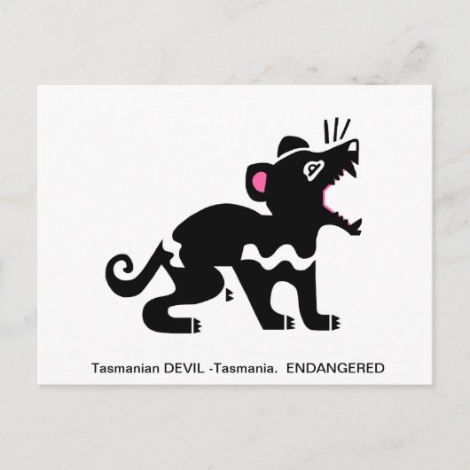 Handgezeichnet - Tasmanischer DEVIL - Wildtiere -  Postkarte (Vorderseite)