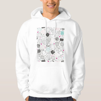 Handgezeichnet Tasse Muster, nahtlos gestaltet. Hoodie