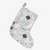 Handgezeichnet Tasse Muster, nahtlos gestaltet. Kleiner Weihnachtsstrumpf (Vorderansicht (hängend))