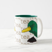 Handgezeichnet Tee-Kaffeekaffee Mallard Duck Zweifarbige Tasse (VorderseiteRechts)
