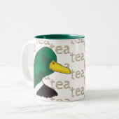 Handgezeichnet Tee-Kaffeekaffee Mallard Duck Zweifarbige Tasse (Vorderseite Links)
