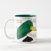Handgezeichnet Tee-Kaffeekaffee Mallard Duck Zweifarbige Tasse (Links)