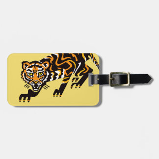 Handgezeichnet - TIGER - gefährdetes Tier - gelb Gepäckanhänger