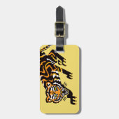 Handgezeichnet - TIGER - gefährdetes Tier - gelb Gepäckanhänger (Vorderseite vertikal)