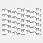 HandGezeichnet Tinte Zebra Safari Wildlife Animal Geschenkpapier Set (Vorderseite 3)