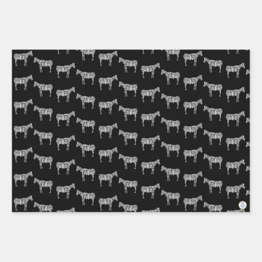 HandGezeichnet Tinte Zebra Safari Zoo Tierwelt Geschenkpapier Set (Vorderseite 2)