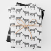 HandGezeichnet Tinte Zebra Safari Zoo Tierwelt Geschenkpapier Set (Beispiel)