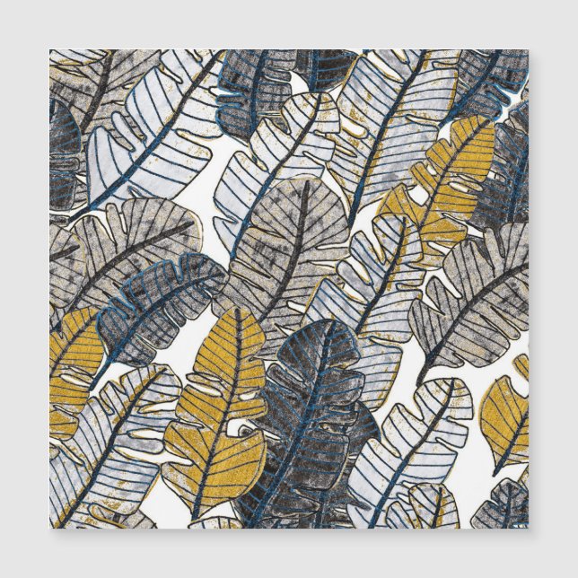 Handgezeichnet: Tropische Blätter Magnetkarte (Vorderseite)