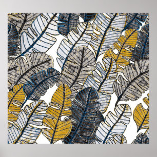 Handgezeichnet: Tropische Blätter Poster