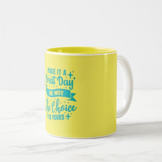 HandGezeichnet Typografie-Tasse mit Motivierend Zi Zweifarbige Tasse (VorderseiteRechts)