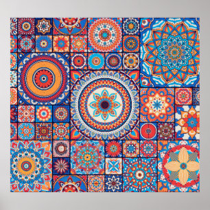 HandGezeichnet Vintag: Islamische Dekorative Eleme Poster