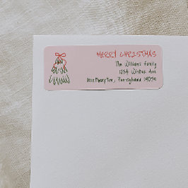 HandGezeichnet Vintag Pink Weihnachts-Rücksendeadr