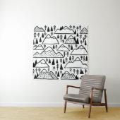 HandGezeichnet Vintage Berge und Bäume. Wandteppich (Beispiel)