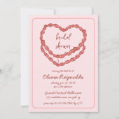 HandGezeichnet Vintages Rosa Brautparty Einladung (Vorderseite)
