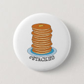Handgezeichnet Voll Stack Pancakes Clipart Pancake Button (Vorderseite)