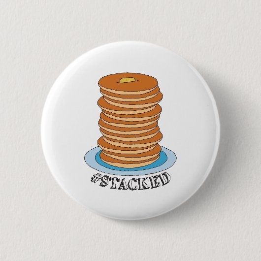 Handgezeichnet Voll Stack Pancakes Clipart Pancake Button (Vorderseite)
