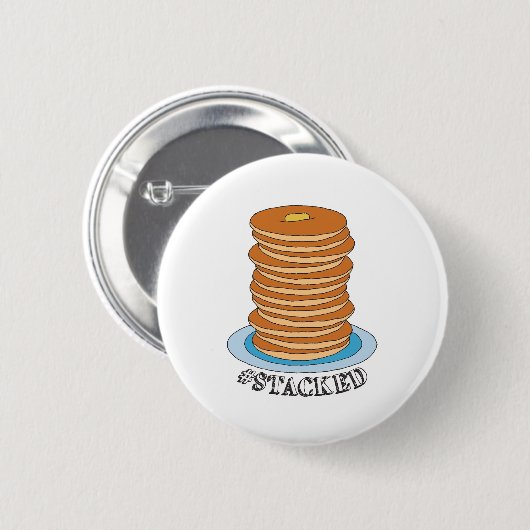 Handgezeichnet Voll Stack Pancakes Clipart Pancake Button (Vorne & Hinten)
