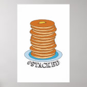 Handgezeichnet Voll Stack Pancakes Clipart Pancake Poster (Vorne)