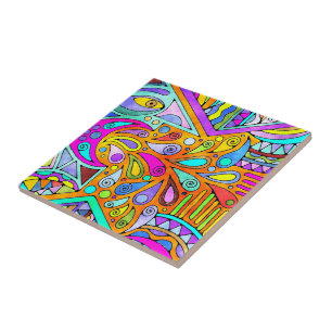 Handgezeichnet von EDDArt - Blah Blah Blah 1 Fliese