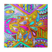 Handgezeichnet von EDDArt - Blah Blah Blah Blah 1 Fliese (Vorderseite)