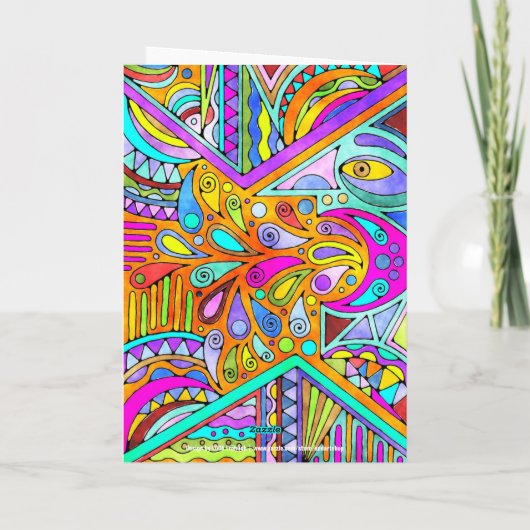 Handgezeichnet von EDDArt - Blah Blah Blah Blah 1 Karte (Rückseite)