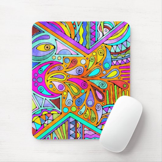 Handgezeichnet von EDDArt - Blah Blah Blah Blah 1 Mousepad (Mit Mouse)