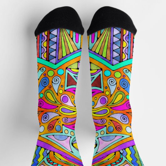 Handgezeichnet von EDDArt - Blah Blah Blah Blah 1 Socken (Oben)