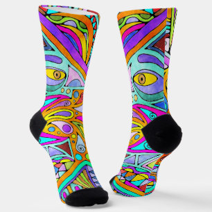 Handgezeichnet von EDDArt - Blah Blah Blah Blah 1 Socken