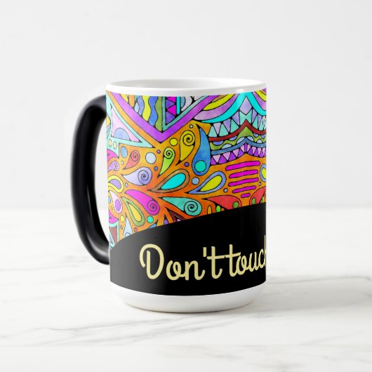 Handgezeichnet von EDDArt - Blah Blah Blah Blah 1 Verwandlungstasse (Vorderseite Links)