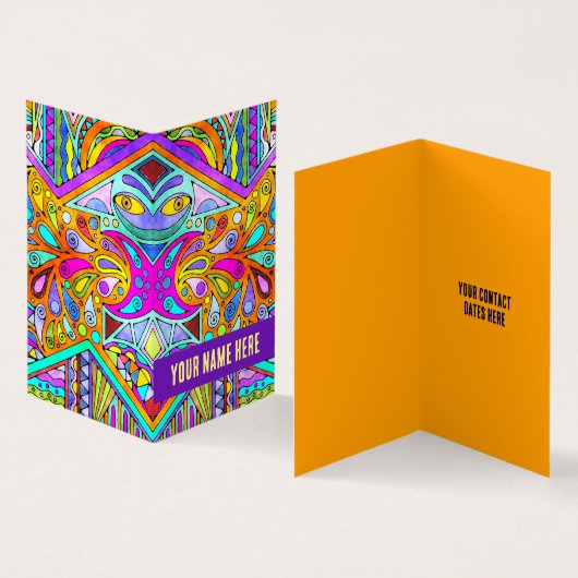 Handgezeichnet von EDDArt - Blah Blah Blah Blah 1 Visitenkarten (Innenseite und Außenseite)