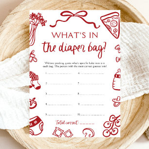 Handgezeichnet, was in der Windelbeutel-Babydusche Einladung
