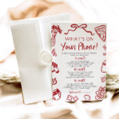 Handgezeichnet Was ist auf Ihrem Handy Baby Shower Einladung