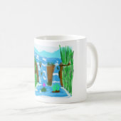 Handgezeichnet Wasserfall Kaffeetasse (VorderseiteRechts)