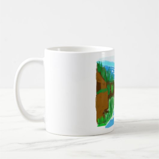 Handgezeichnet Wasserfall Kaffeetasse (Links)