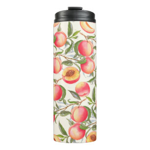 Handgezeichnet Wasserfarbenmuster mit Orange Thermosbecher