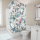 Handgezeichnet Wasserfarbenmuster nahtlos mit natu Duschvorhang (Beispiel)