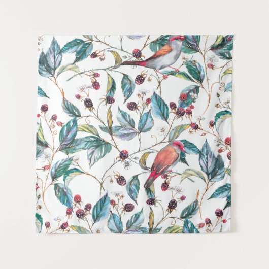 Handgezeichnet Wasserfarbenmuster nahtlos mit natu Wandteppich (Vorderseite)