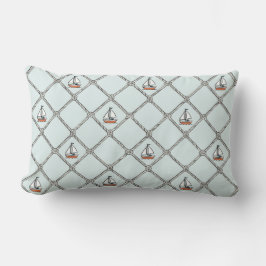 HandGezeichnet Wasserschiff mit Seil Lendenkissen