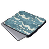 HandGezeichnet Waves Retro-Vintages Muster Laptopschutzhülle (Vorne Knopf)