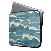 HandGezeichnet Waves Retro-Vintages Muster Laptopschutzhülle (Vorderseite Links)