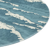 HandGezeichnet Waves Retro-Vintages Muster Schneidebrett (Ecke)