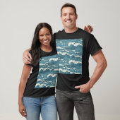 HandGezeichnet Waves Retro-Vintages Muster T-Shirt (Unisex)