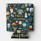 Handgezeichnet Weihnachts- und Neujahrselemente. Dosenkühler (Rückseite)