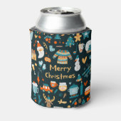 Handgezeichnet Weihnachts- und Neujahrselemente. Dosenkühler (Kanne Rückseite)