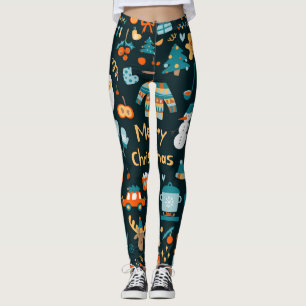 Handgezeichnet Weihnachts- und Neujahrselemente. Leggings