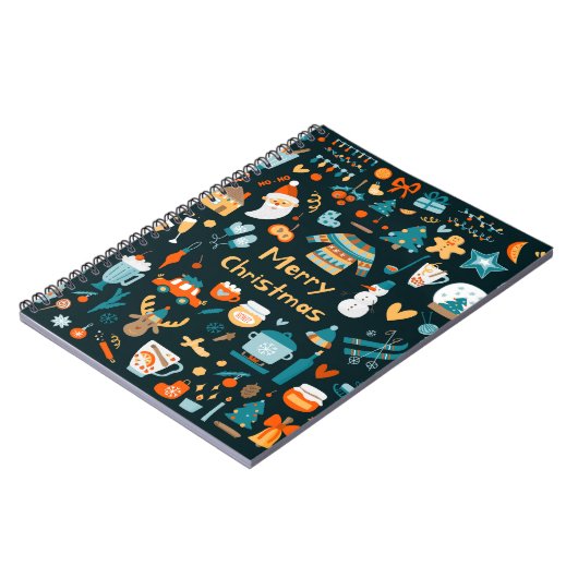 Handgezeichnet Weihnachts- und Neujahrselemente. Notizblock (Linke Seite)