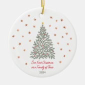 Handgezeichnet Weihnachtsbaum-Foto Keramik Ornament (Vorne)